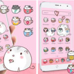 5 Tema Android Lucu Animasi Bergerak Agar HP Cantik Kawaii Kitty tema Cangkir Kucing
