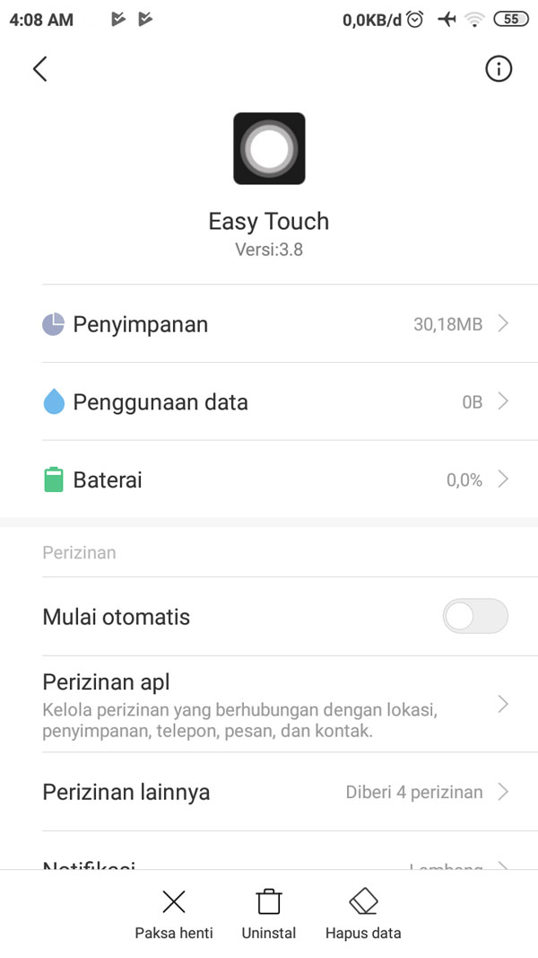 Uninstal Easy Touch