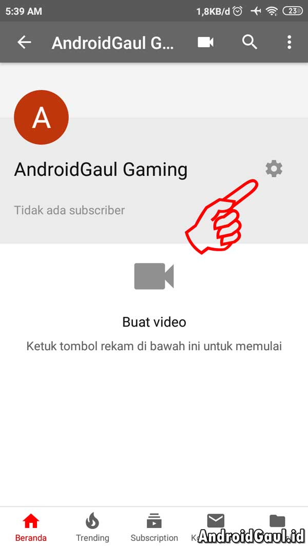 cara membuat channel youtube di hp android 4