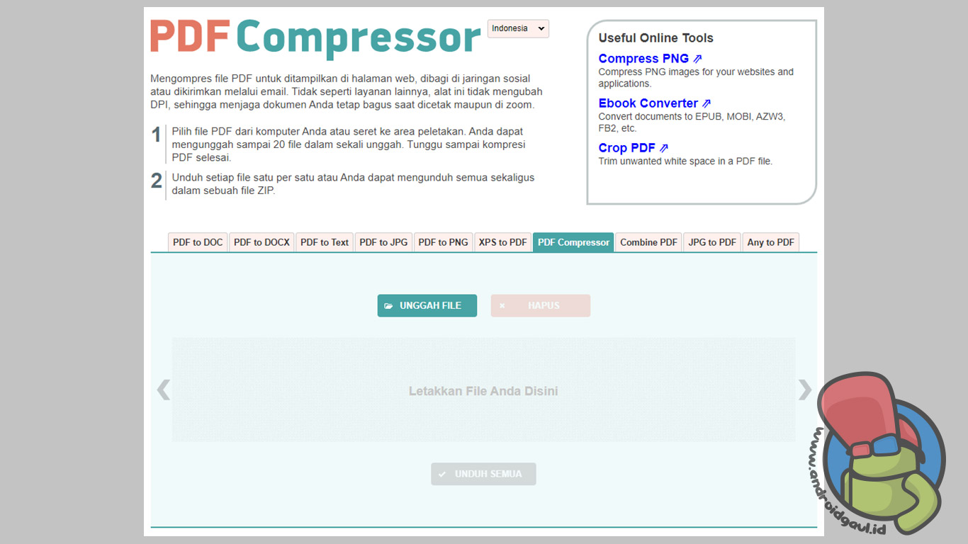Cara Mengecilkan Ukuran PDF Secara Online - PDFCompressor.com
