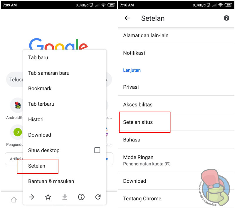 Cara Mematikan Adblock di Chrome HP Android