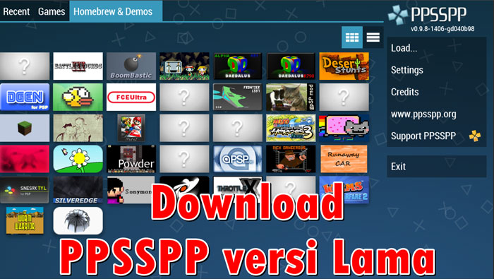 Kumpulan PPSSPP versi Lama (Old Version) Lengkap